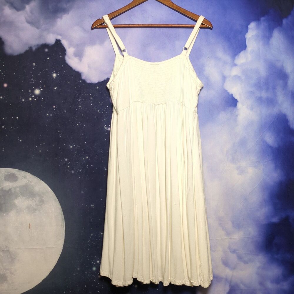 Torrid Babydoll Dress Plus Size 0 Ivory Cottage Minimalist Vacation Summer Fairy - Picture 3 of 11